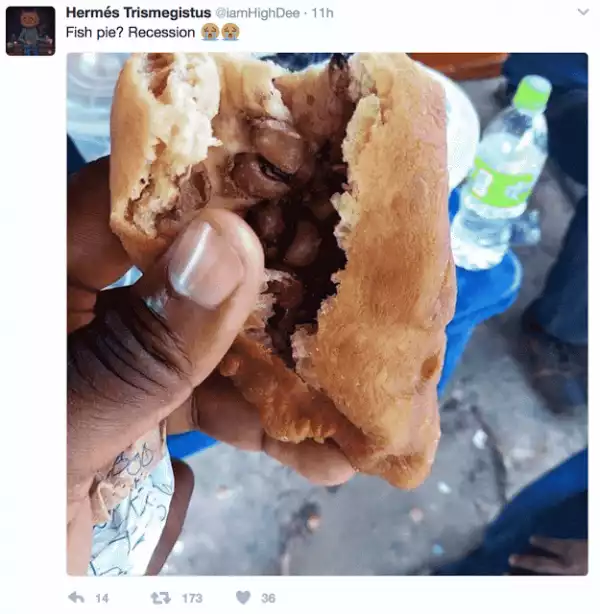 See What This Nigerian Guy Saw Inside The Fish Pie He Bought 